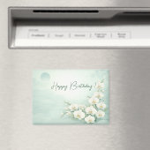 Elegant White Orchid Birthday  マグネット (インサイチュ (食洗機))