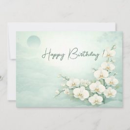 Elegant White Orchid Birthday Card シーズンカード