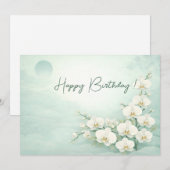 Elegant White Orchid Birthday Card シーズンカード (正面/裏面)