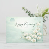 Elegant White Orchid Birthday Card シーズンカード (スタンド正面)