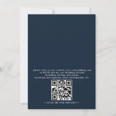 elegant white orchid blooms chic qr code wedding 招待状 (裏面)