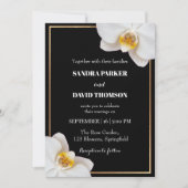 elegant white orchid blooms wedding 招待状 (正面)