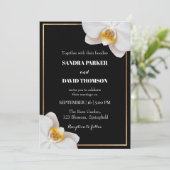 elegant white orchid blooms wedding 招待状 (スタンド正面)