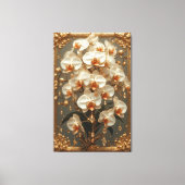 Elegant White Orchid Bouquet キャンバスプリント (正面)