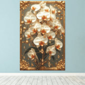 Elegant White Orchid Bouquet キャンバスプリント (インサイチュ (ウッドフロア))