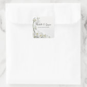Elegant White Orchids Wedding スクエアシール (バッグ)