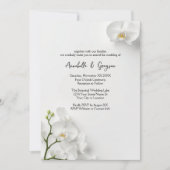 Elegant White Orchids Wedding 招待状 (正面)