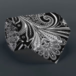 Elegant White Paisley On Black Background ネクタイ<br><div class="desc">Elegant white vintage floral paisley seamless pattern over black background color you can change.</div>