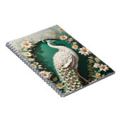 "Elegant White Peacock" Watercolor Spiral Notebook ノートブック (右側)