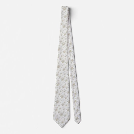 Elegant White Pearls Luxe Aesthetics Necktie ネクタイ (正面)