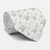 Elegant White Pearls Luxe Aesthetics Necktie ネクタイ (ロール)
