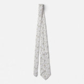 Elegant White Pearls Luxe Aesthetics Necktie ネクタイ (裏面)