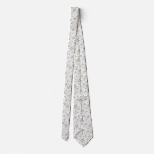 Elegant White Pearls Luxe Aesthetics Necktie ネクタイ (裏面)
