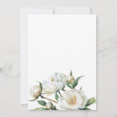 Elegant White Peonies Watercolor Floral Wedding 招待状 (裏面)