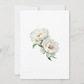 Elegant White Peony & Sage Green Floral Wedding 招待状 (裏面)