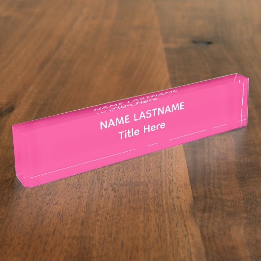 Elegant white & pink custom name Desk Nameplate デスクネームプレート (側面)
