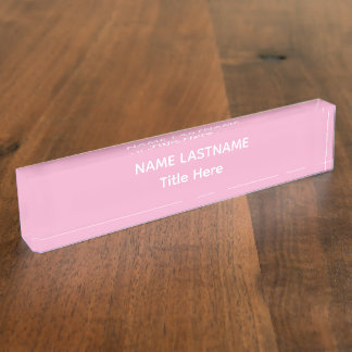 Elegant white & pink custom name Desk Nameplate デスクネームプレート