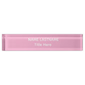 Elegant white & pink custom name Desk Nameplate デスクネームプレート (正面)