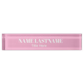 Elegant white & pink custom name Desk Nameplate デスクネームプレート (正面)