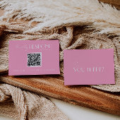 Elegant White Pink Minimalist QR Code Wedding 出欠カード