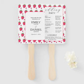 Elegant White & Pink Strawberry Wedding ハンドファン (正面&裏面)