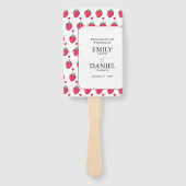 Elegant White & Pink Strawberry Wedding ハンドファン (正面)