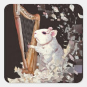 Elegant White Rat Sticker – Fantasy Design スクエアシール (正面)