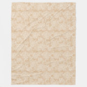 Elegant White Rose Floral フリースブランケット (正面)