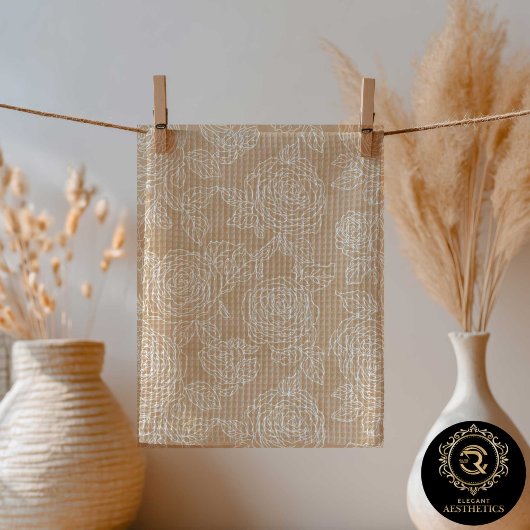 Elegant White Rose Flower Kitchen Towel キッチンタオル