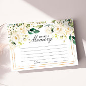 Elegant White Rose Funeral Share a Memory Card 出欠カード
