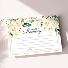 Elegant White Rose Funeral Share a Memory Card 出欠カード