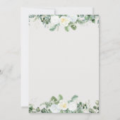 Elegant White Rose Greenery Wedding Invitation 招待状 (裏面)