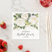 Elegant White Roses Bridal Shower スタンダードカクテルナプキン (インサイチュ)