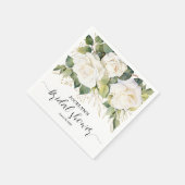 Elegant White Roses Bridal Shower スタンダードカクテルナプキン (角)
