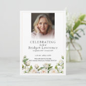 Elegant White Roses Celebrating Life Of - Funeral プログラム (スタンド正面)