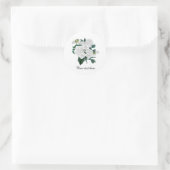 Elegant white roses customizable ラウンドシール (バッグ)