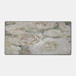 Elegant White Roses - Desk Mat デスクマット