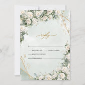 Elegant White Roses Frame Wedding  招待状 (正面)