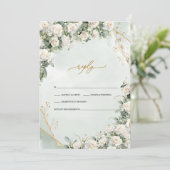 Elegant White Roses Frame Wedding  招待状 (スタンド正面)