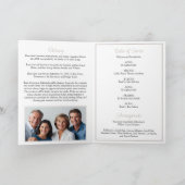 Elegant White Roses Taupe Funeral Folded プログラム (内部)