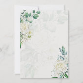 Elegant White Roses Watercolor Bridal Shower 招待状 (裏面)