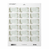 Elegant White Roses Wedding ラベル (フルシート)