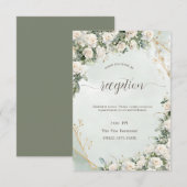 Elegant White Roses Wedding  招待状 (正面/裏面)