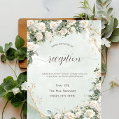 Elegant White Roses Wedding  招待状