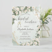 Elegant White Roses Wedding Champagne Wedding 招待状 (スタンド正面)