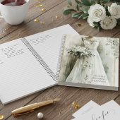 Elegant White Roses Wedding Dress Wedding Planner ノートブック