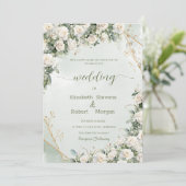 Elegant White Rosese Wedding 招待状 (スタンド正面)