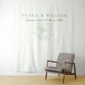 Elegant White Sage Green Backdrops banner タペストリー (インサイチュ)