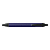 Elegant White Script Name Navy Blue Pen 黒ボールペン (裏面)