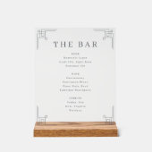 Elegant White Serif Bar Menu Sign アクリルサイン (正面)